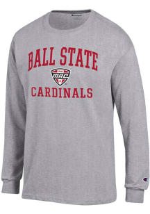 Champion Ball State Cardinals Grey MAC Arch Jersey Long Sleeve T Shirt