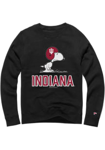 Indiana Hoosiers Mens Black Peanuts Football Long Sleeve Crew Sweatshirt