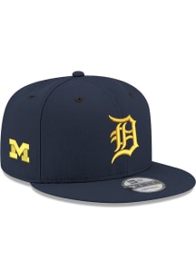 New Era Detroit Tigers Navy Blue GCP University of Michigan 9FIFTY Mens Snapback Hat