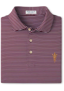 Peter Millar Arizona State Sun Devils Mens Maroon Tiebreaker Short Sleeve Fashion Polo