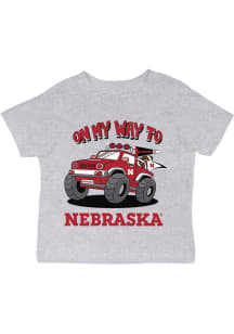 Vive La Fete Nebraska Cornhuskers Infant On My Way Short Sleeve T-Shirt Grey