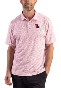 Cutter and Buck Louisiana Tech Bulldogs Mens Red Fern Short Sleeve Polo