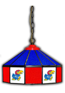 Kansas Jayhawks 14 Inch Stained Glass Pub Lamp