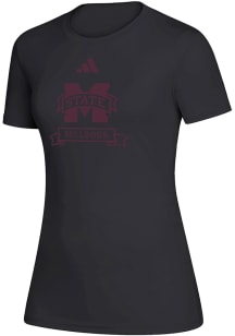 Adidas Mississippi State Bulldogs Womens Black Heat Seal Creator Short Sleeve T-Shirt