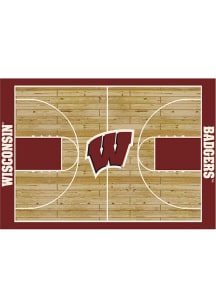 Wisconsin Badgers 8x11 Courtside Interior Rug - Cardinal