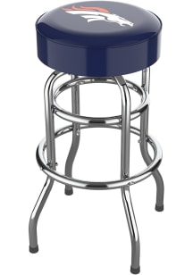 Denver Broncos Chrome Pub Stool - Navy Blue