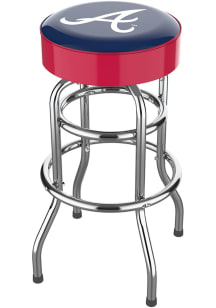 Atlanta Braves Chrome Pub Stool - Red