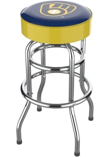 Milwaukee Brewers Chrome Pub Stool - Navy Blue