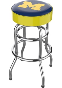 Michigan Wolverines Chrome Pub Stool - Blue