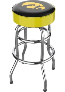 Iowa Hawkeyes Chrome Pub Stool - Black