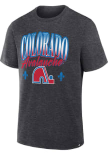 Colorado Avalanche Charcoal Alt Script Short Sleeve T Shirt