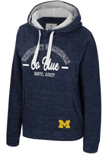 Colosseum Michigan Wolverines Womens Blue Piper Speckle Hooded Sweatshirt