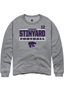 Serious Stinyard K-State Wildcats Mens Graphite Football NIL Stacked Box Player Crew