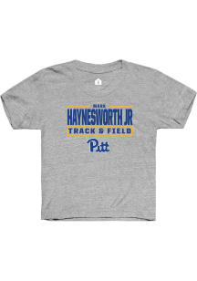 Mark  Jr Haynesworth Pitt Panthers Youth Grey NIL Stacked Box Player Tee