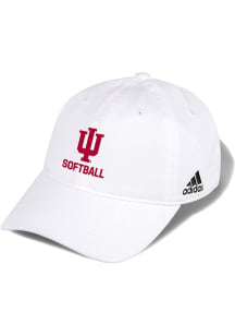 Adidas Indiana Hoosiers Softball Washed Slouch Adjustable Hat - White