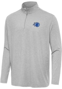 Antigua Orlando Magic Mens Grey Hunk Long Sleeve Qtr Zip Pullover