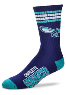 Charlotte Hornets Purple 4 Stripe Deuce Youth Crew Socks