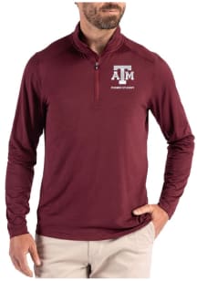Cutter and Buck Texas A&M Aggies Mens Maroon Alumni Coastline Long Sleeve Qtr Zip Pullover