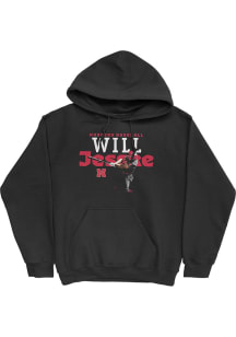 Will Jesske Campus Ink Nebraska Cornhuskers Youth Illustrated Long Sleeve Player Hoodie Black