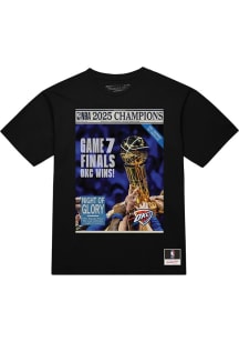 Mitchell and Ness Oklahoma City Thunder Black NBA Finals Short Sleeve T Shirt