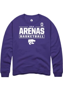 Izela Arenas K-State Wildcats Mens Purple NIL Stacked Box Player Crew