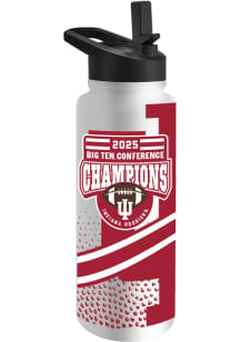 Indiana Hoosiers 2025 Big Ten Football Champions 34oz Stainless Steel Bottle - Crimson