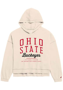 Ohio State Buckeyes Womens Ivory Waffle Hooded Sweatshirt