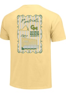 George Mason University Womens Yellow Campus Sketch Frame Short Sleeve T-Shirt