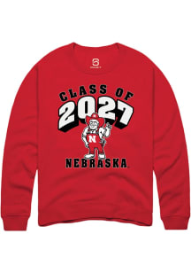 Summit Sportswear Nebraska Cornhuskers Mens Red Class of 2027 Long Sleeve Crew Sweatshirt