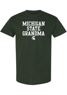 Michigan State Spartans Womens Green Basic Block Grandma Short Sleeve T-Shirt
