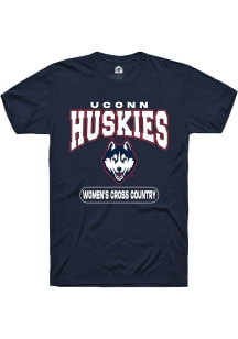 Summit Sportswear UConn Huskies Navy Blue Women's Cross Country Short Sleeve T Shirt