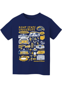 Vive La Fete Kent State Golden Flashes Youth Blue Impressions Short Sleeve T-Shirt
