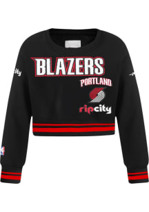 Pro Standard Portland Trail Blazers Girls Black Retro Classics Long Sleeve Sweatshirt