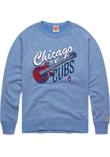 Homage Chicago Cubs Mens Light Blue Guitar Bear Long Sleeve Fashion Sweatshirt