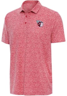 Antigua Cleveland Guardians Mens Red Tentril Short Sleeve Polo