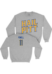 Jonathan Powell  Campus Ink Pitt Panthers Youth Grey NIL H2P Long Sleeve Crew Sweatshirt