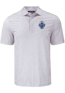 Cutter and Buck Vancouver Whitecaps FC Mens Grey Pike Flora Short Sleeve Polo