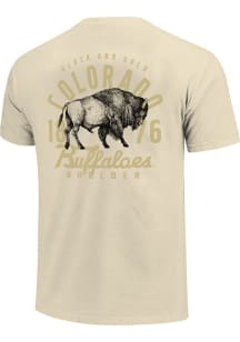 Colorado Buffaloes Ivory Mascot Overlay Short Sleeve T Shirt