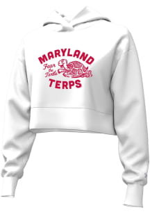 Under Armour Maryland Terrapins Womens White Rival Fleece Hooded Sweatshirt