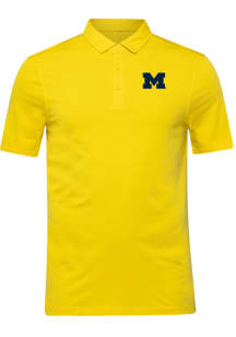 lululemon Michigan Wolverines Mens Yellow Evolution Polo Short Sleeve Fashion Polo