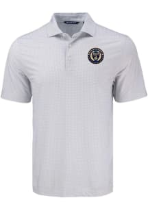 Cutter and Buck Philadelphia Union Grey Pike Diamond Dot Big and Tall Polo