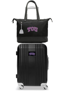 TCU Horned Frogs Black Set with Laptop Tote Luggage