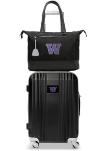 Washington Huskies Black Set with Laptop Tote Luggage