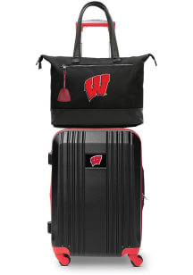 Wisconsin Badgers Black Set with Laptop Tote Luggage