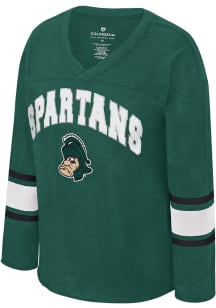 Colosseum Michigan State Spartans Womens Green Fire LS Tee
