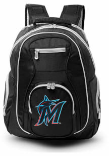 Miami Marlins Black 19 Laptop Grey Trim Backpack