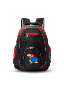 Kansas Jayhawks Black 19 Laptop Red Trim Backpack