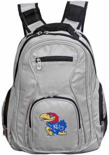 Kansas Jayhawks Grey 19 Laptop Backpack