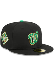 New Era Washington Nationals Mens Black 2026 St Patrick's Day 59FIFTY Fitted Hat