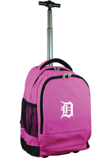 Detroit Tigers Pink Wheeled Premium Backpack